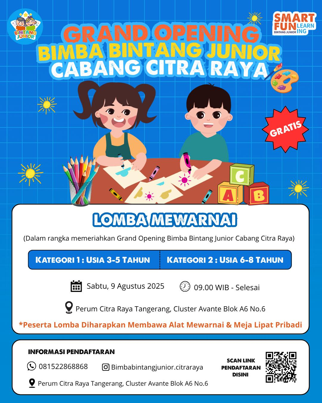 lomba mewarnai gratis bintang junior citra raya